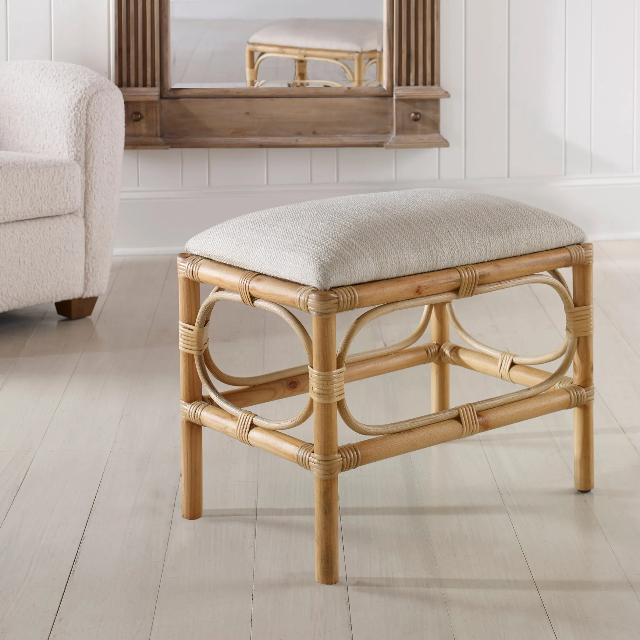 Uttermost Laguna Small White Bench