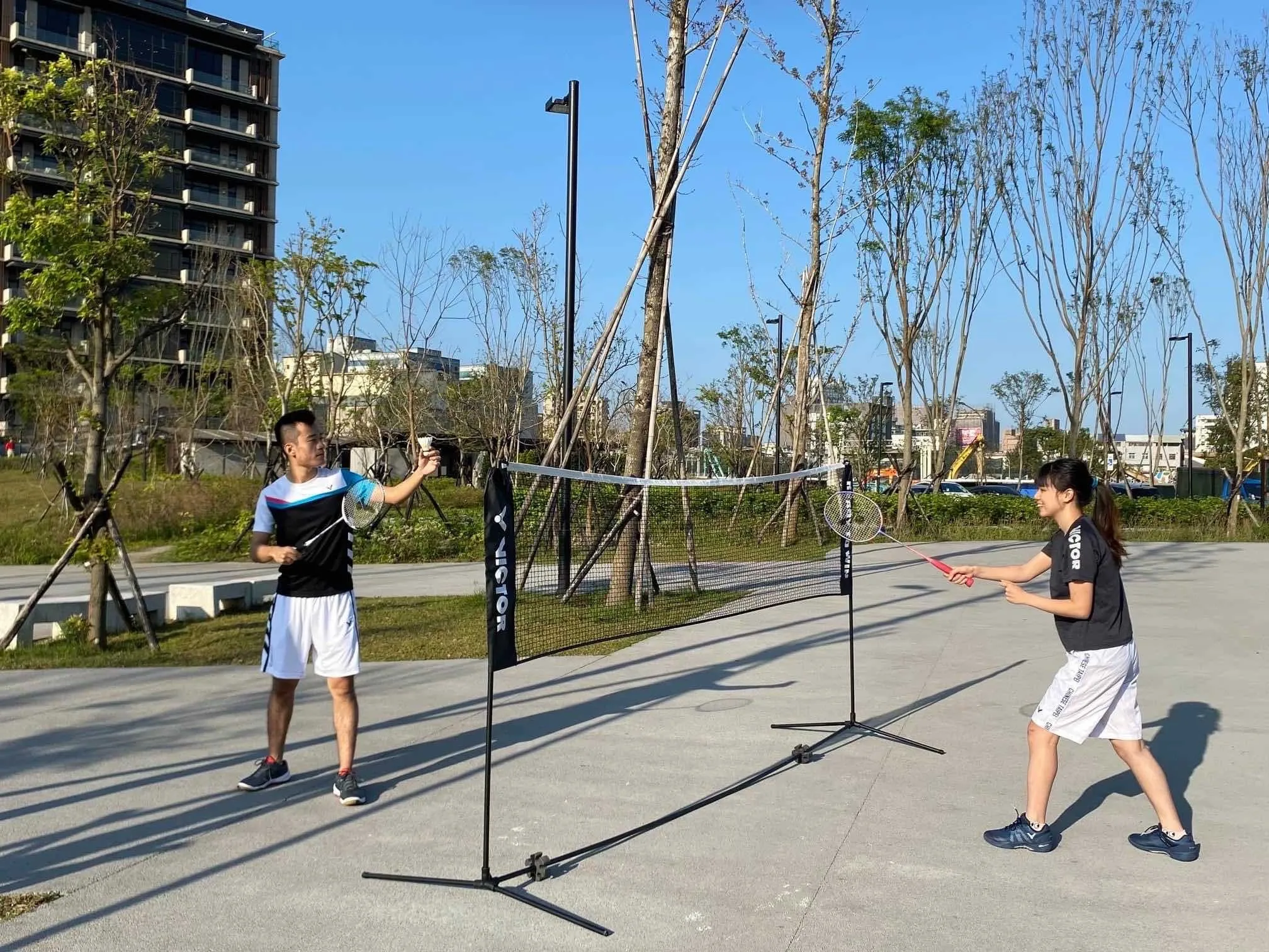 Victor C-7041C Portable Adjustable Badminton Net Set - Premium Quality with Easy Setup for Outdoor and Indoor Use