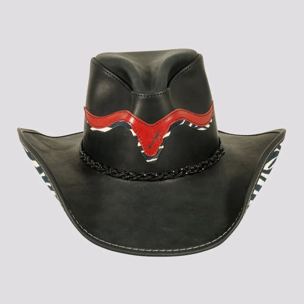 Wild Thing | Womens Black Genuine Leather Cowgirl Hat