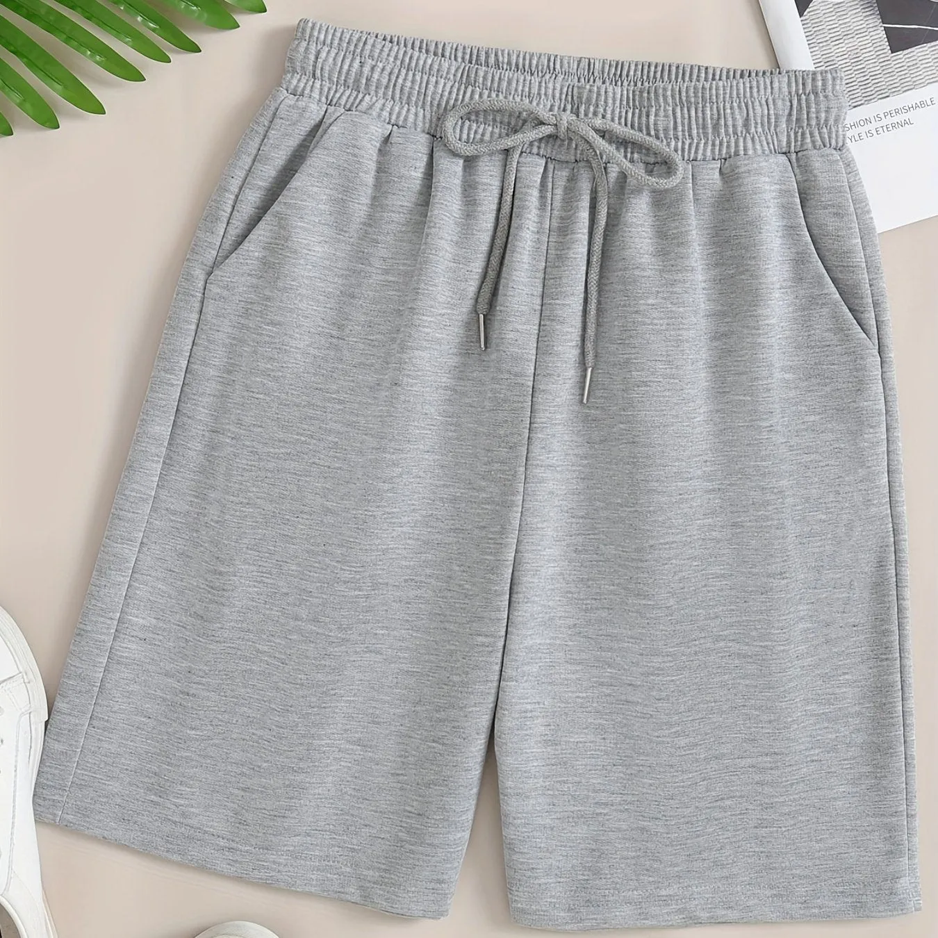 Womens Casual Sports Shorts with Pockets and Tie Waist