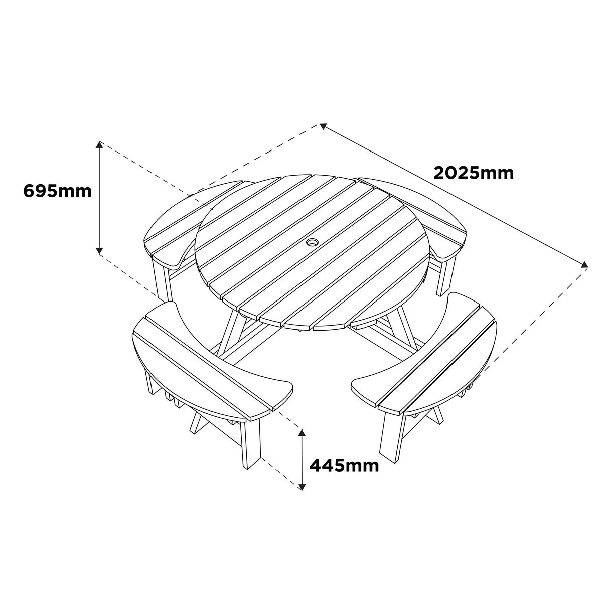 Woodshaw Appleton Round Picnic Bench