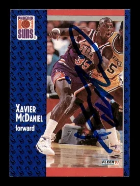 Xavier McDaniel Autographed 1991-92 Fleer Card #164 Phoenix Suns SKU #183283