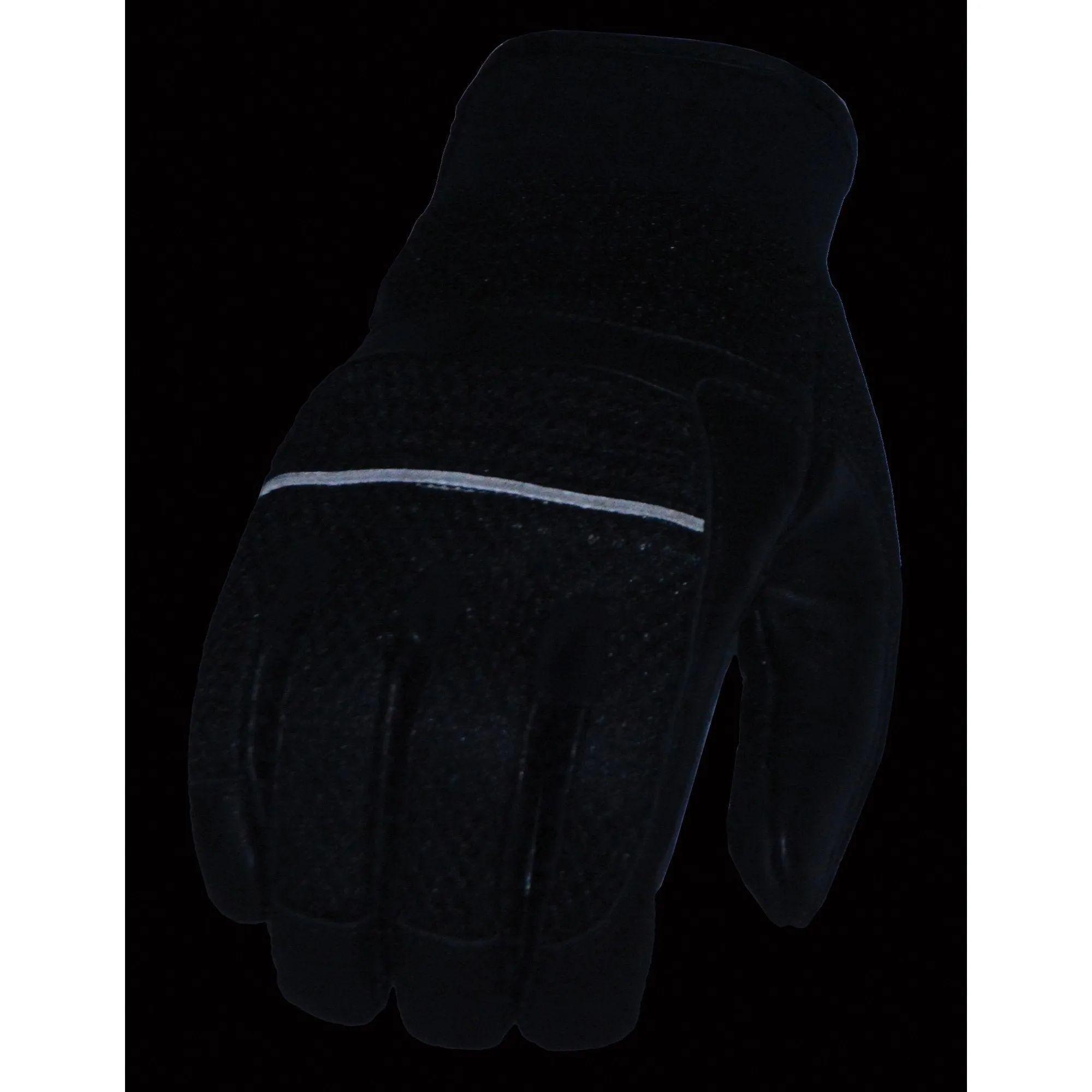 Xelement XG7503 Men's Black Leather and Mesh Racing Gloves with